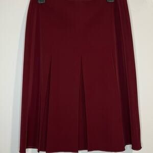 Vintage Y2K Dark Red Pleated Skirt Preppy 9